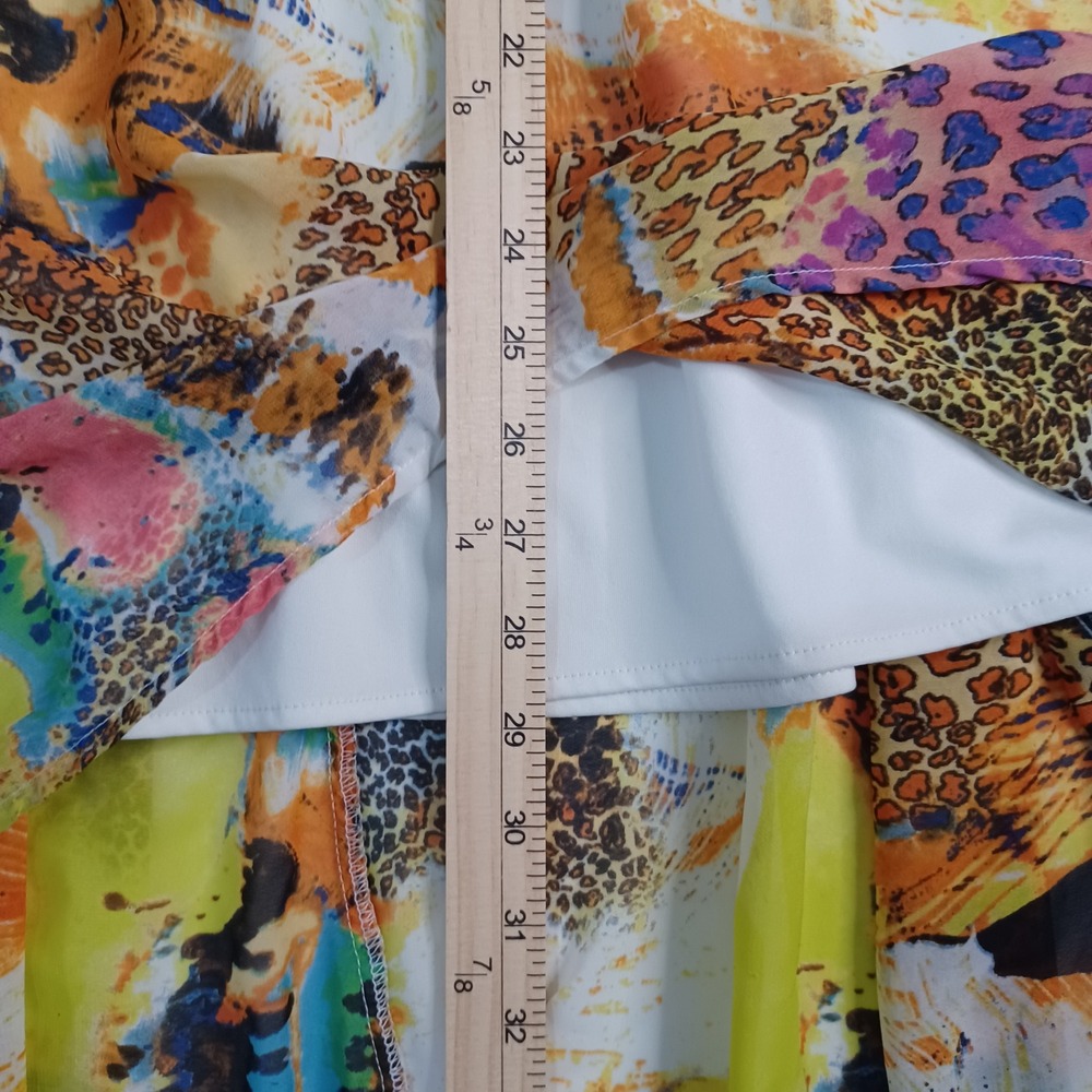 Women's Dots Colorful Animal Print Mix Sheer w/Lining Midi Tube Top Dress Size M - Picture 6 of 12